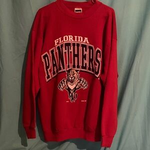 Vintage Red Florida Panthers crew neck sweatshirt Tultex brand 1993 NHL pullover